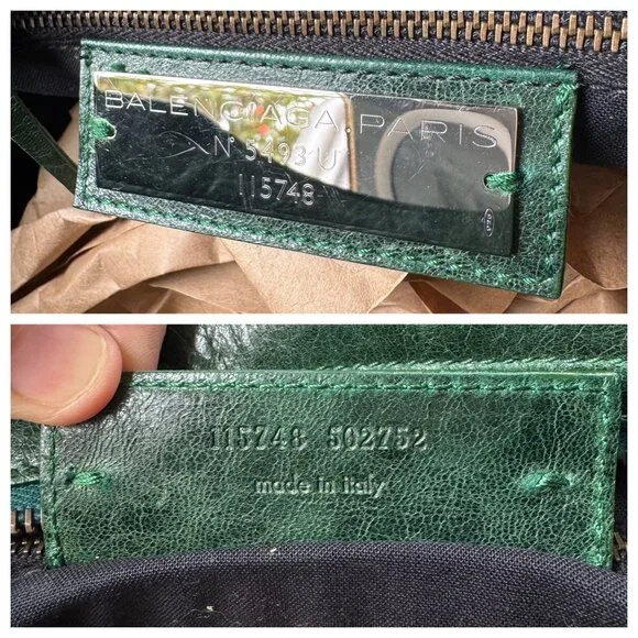 Auth F/W 2007 Balenciaga Pine Green Chevre Agneau City Shoulder Bag - Picture 4 of 16